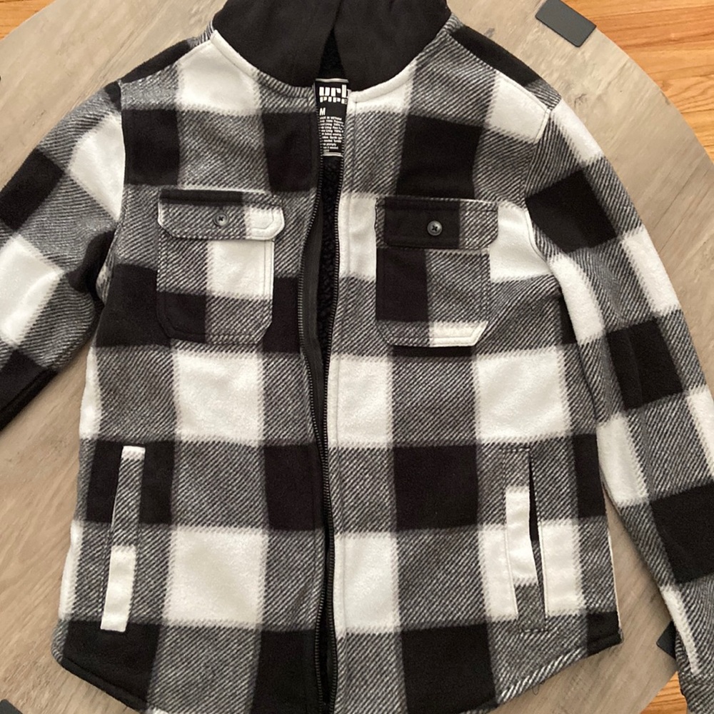 Boys plaid flannel with zipper
